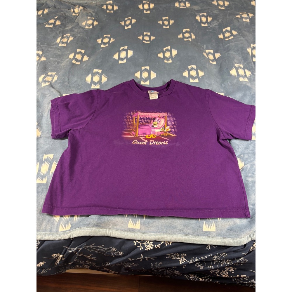 Vintage Disneyland Resort Minnie Mouse Sweet Dreams Purple Graphic Tee XL